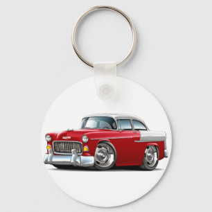 Porte-clés Voiture 1955 Rouge-Blanche de Chevy Belair