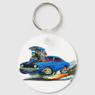 Porte-clés Voiture 1969 Bleu-Noire de Camaro solides solubles
