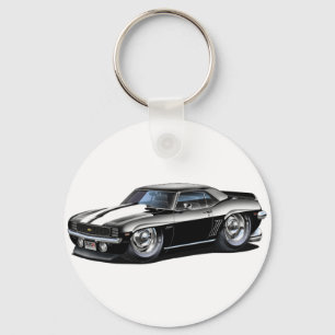 Porte-clés Voiture 1969 Noir-Blanche de Camaro