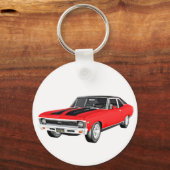 Porte-clés Voiture à muscles rouges 1968 (Recto)