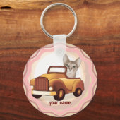 Porte-clés Voiture Abyssinian Chat (Recto)