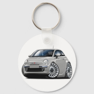 Porte-clés Voiture argentée de Fiat 500