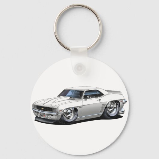 Porte-clés Voiture blanche Camaro 1969 (Recto)
