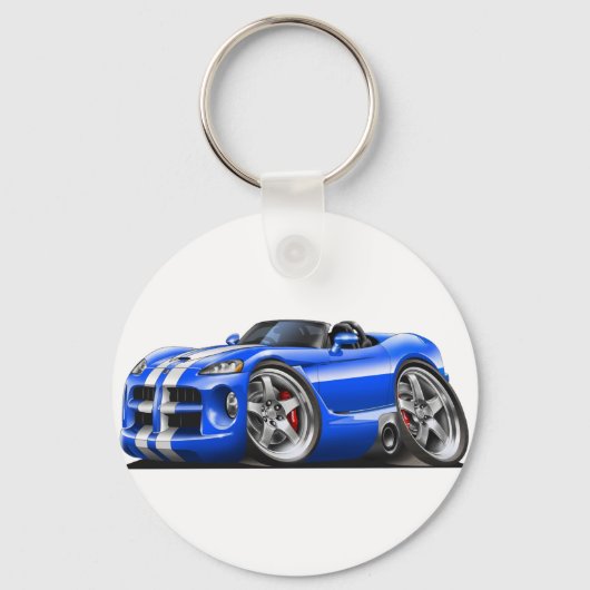 Porte-clés Voiture Bleu-Blanc Dodge Viper Roadster (Recto)