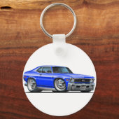 Porte-clés Voiture bleu Chevy Nova (Recto)