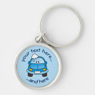 Porte-clés Voiture bleue avec bulles