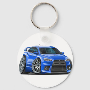 Porte-clés Voiture bleue Mitsubishi Evo