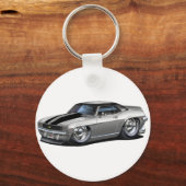 Porte-clés Voiture Camaro gris-noir 1969 (Recto)