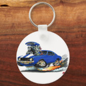 Porte-clés Voiture Camaro Z28 Bleu-Blanc 1969 (Recto)
