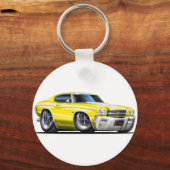 Porte-clés Voiture Chevelle jaune-blanc 1970 (Recto)