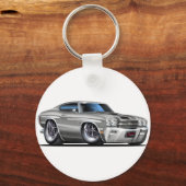 Porte-clés Voiture Chevelle Silver-Black 1970 (Recto)