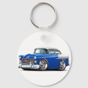 Porte-clés Voiture Chevy Belair bleu-blanc 1955