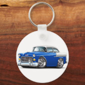 Porte-clés Voiture Chevy Belair bleu-blanc 1955 (Recto)