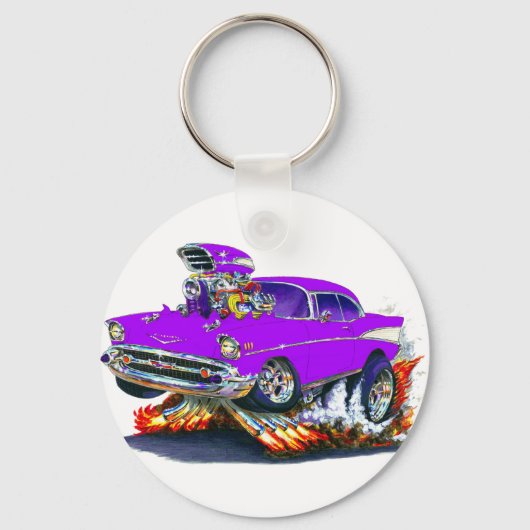 Porte-clés Voiture Chevy Belair Purple 1957 (Recto)