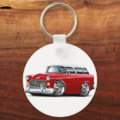 Porte-clés Voiture Chevy Nomad rouge-blanc 1955 (Recto)