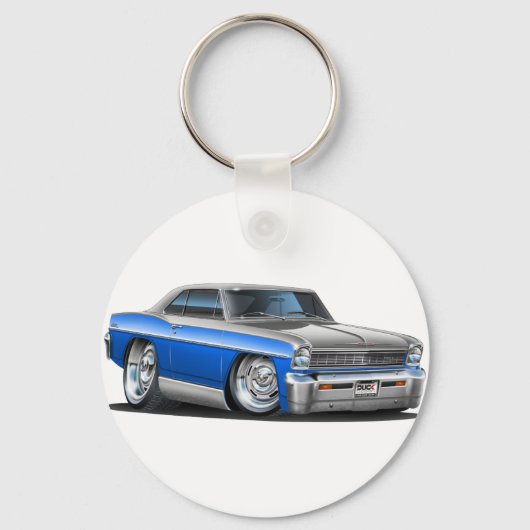 Porte-clés Voiture Chevy Nova Blue Grey (Recto)