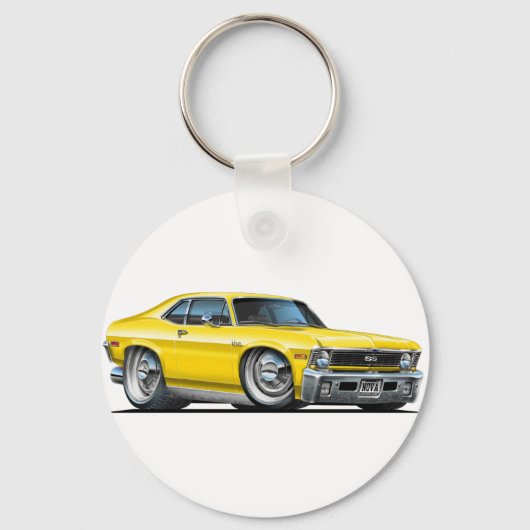 Porte-clés Voiture Chevy Nova Yellow (Recto)
