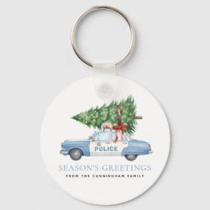 Porte-clés Voiture d'arbre de Noël d'agent de police moderne