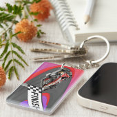 Porte-clés Voiture de course de formule rouge (Devant droit)