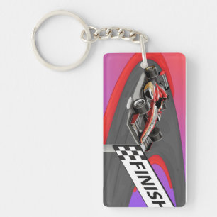 Porte-clés Voiture de course de formule rouge