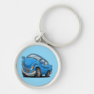 Porte-clés Voiture de dessin animé bleu déformé automatique