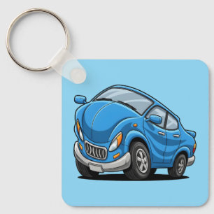 Porte-clés Voiture de dessin animé bleu déformé automatique