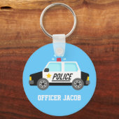 Porte-clés Voiture de police classique avec Siren Name (Recto)