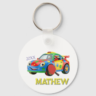 PORTE-CLÉS VOITURE DE SPORT COLORÉE PALETTE HOMME ENFANTS NOM