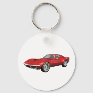 Porte-clés Voiture de sport Corvette 1970 : Finition rouge
