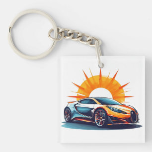 Porte-clés Voiture de sport de course stylisée