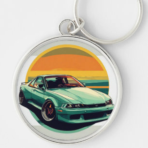 Porte-clés Voiture de Sport Verte à Grande Vitesse de Style A