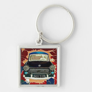 Porte-clés Voiture de Trabant, bruns et rouges, mur de Berlin