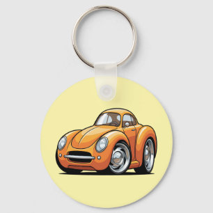 Porte-clés Voiture dessin animé orange classique