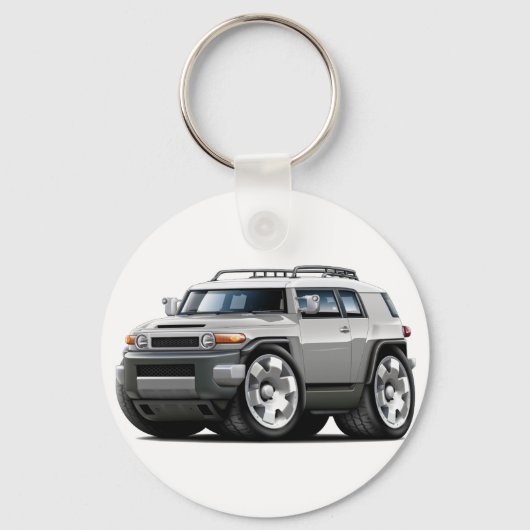 Porte-clés Voiture en argent Fj Cruiser (Recto)