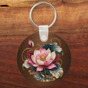 Porte-clés > Voiture en chocolat et nénuphar floral recto-ver