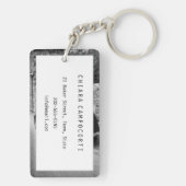 Porte-clés Voiture FIAT 500 en noir et blanc (Dos)