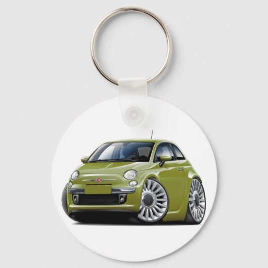 Porte-clés Voiture Fiat 500 Olive (Recto)