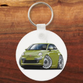 Porte-clés Voiture Fiat 500 Olive (Recto)