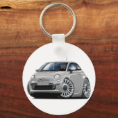 Porte-clés Voiture Fiat 500 Silver (Recto)