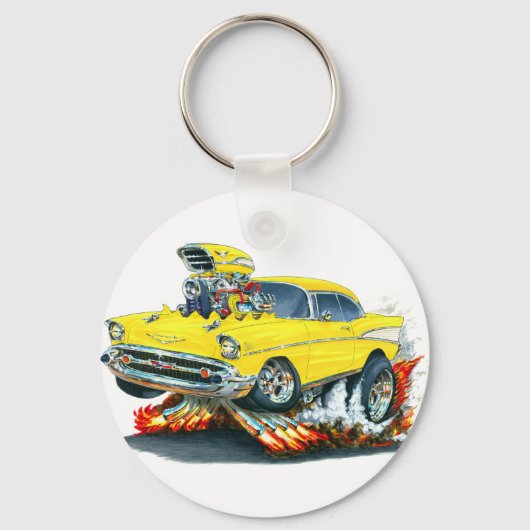Porte-clés Voiture jaune Chevy Belair 1957 (Recto)