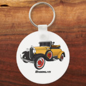 Porte-clés Voiture jaune classique 1931 (Recto)