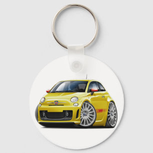 Porte-clés Voiture jaune de Fiat 500 Abarth