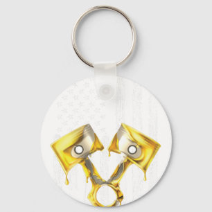 Porte-clés Voiture Musclée à Piston Drapeau Américain 10