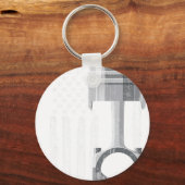 Porte-clés Voiture Musclée à Piston Drapeau Américain 2 (Recto)