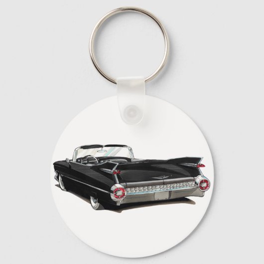Porte-clés Voiture noire Cadillac 1959 (Recto)