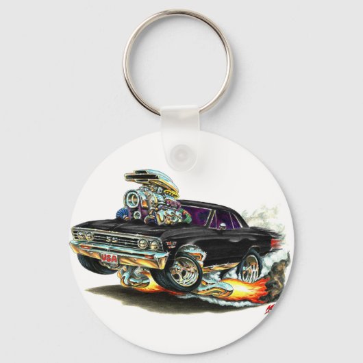 Porte-clés Voiture noire Chevelle 1967 (Recto)