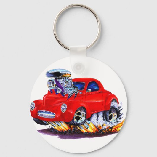 Porte-clés Voiture rouge Willys 1941 (Recto)