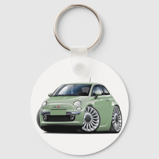 Porte-clés Voiture verte Fiat 500 Lt (Recto)