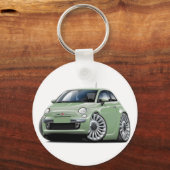 Porte-clés Voiture verte Fiat 500 Lt (Recto)
