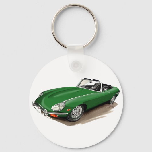 Porte-clés Voiture verte Jaguar XKE (Recto)